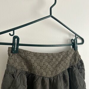 American Eagle Outfitters Olive Green Smocked Waist Skirt